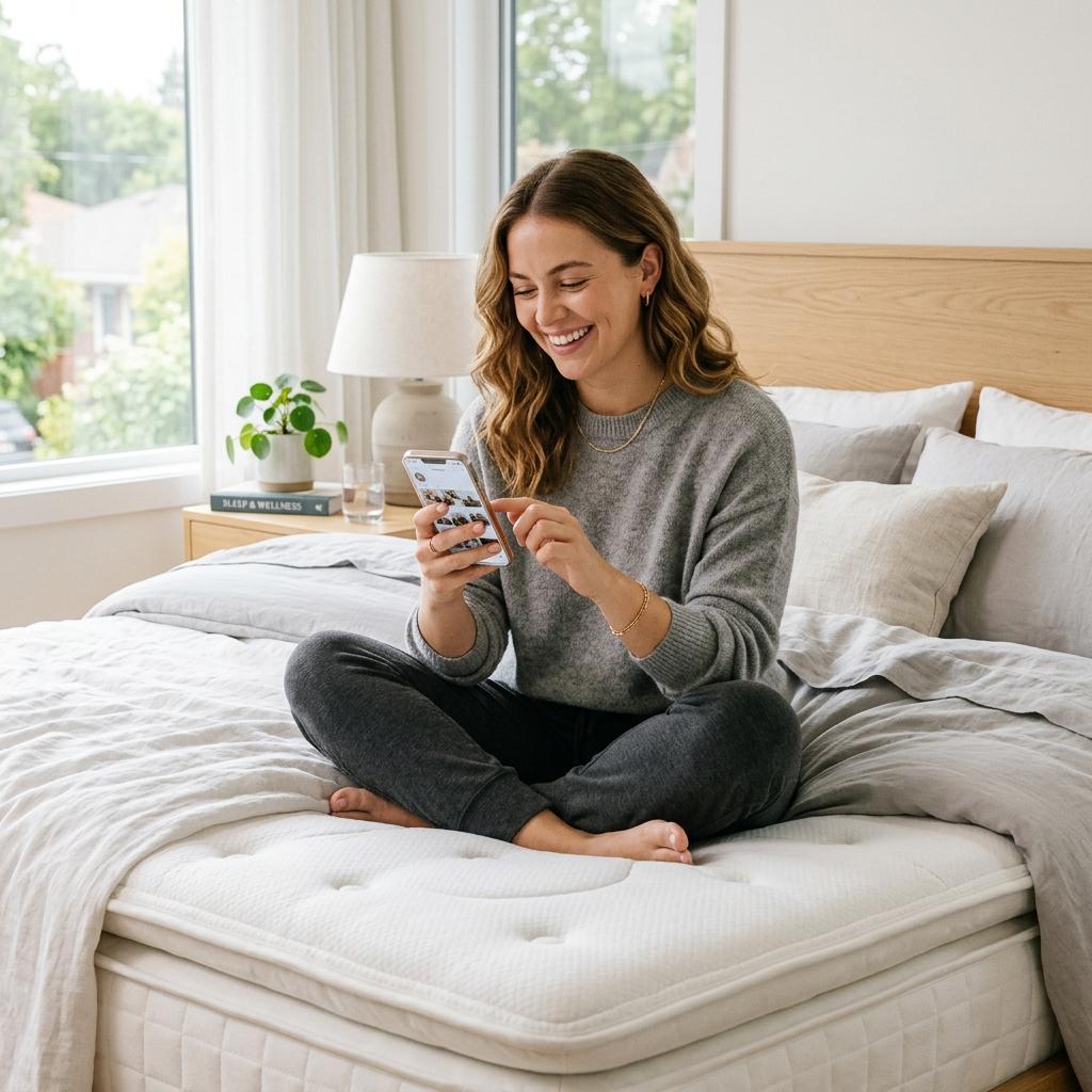 Woman relaxing on Redmix Mattress
